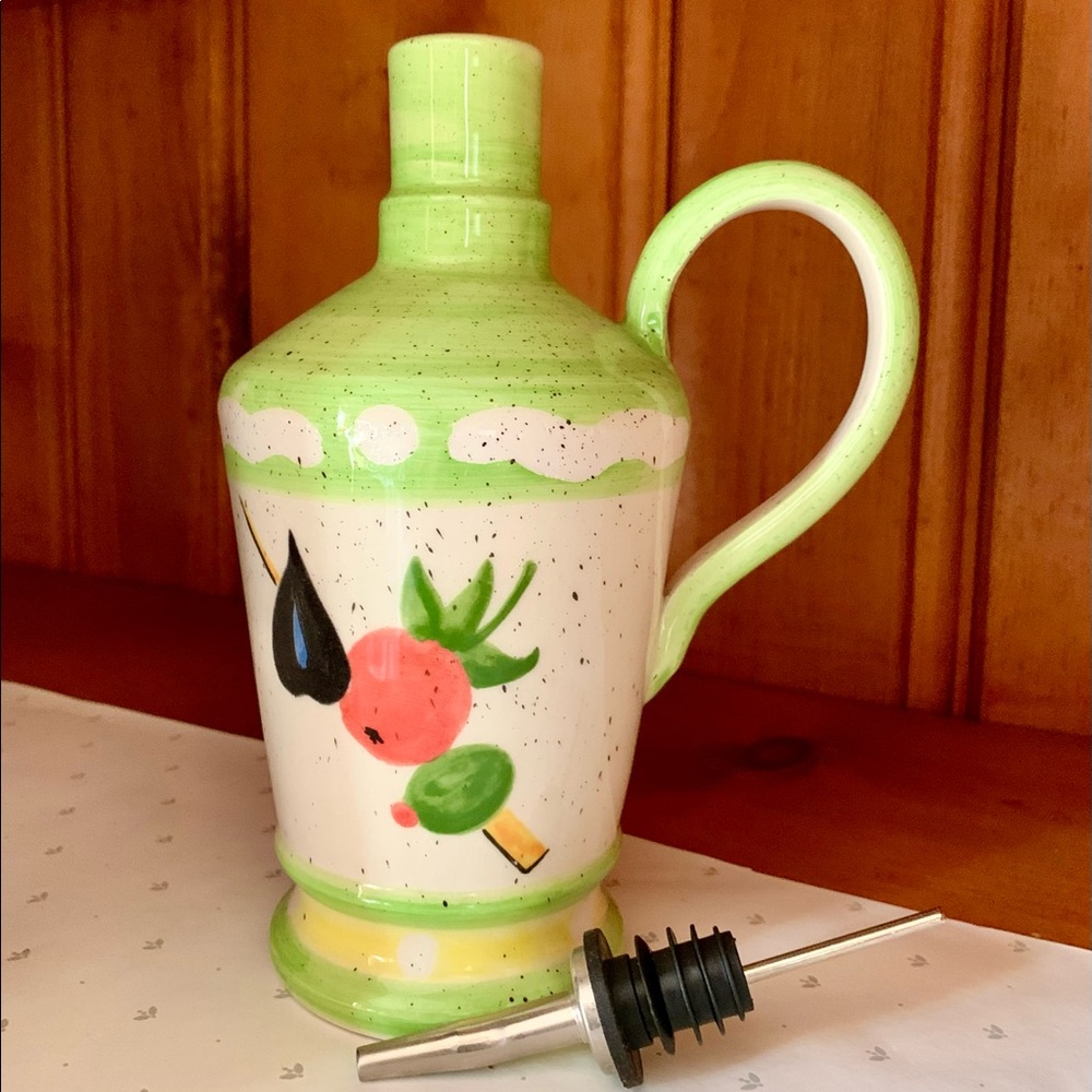 ☃️ 🎁VTG NEW RARE CRATE & B. OLIVE OIL CRUET - 60’s DEBBY SEGURA. ITALY